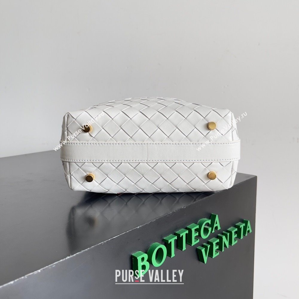 Bottega Veneta Mini Wallace Shoulder Bag in Intrecciato Soft Calfskin Leather 754443 White/Red 2024 (MS-24012320)