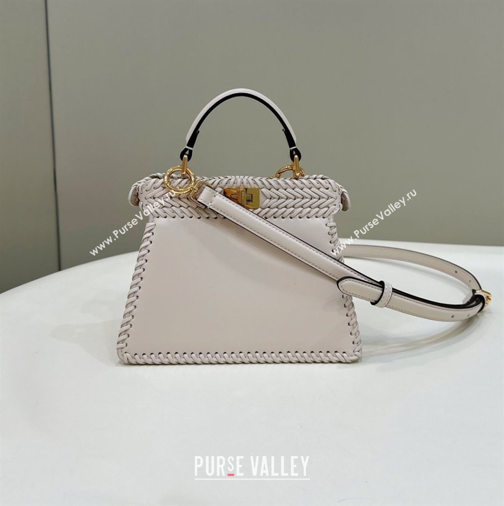 Fendi Peekaboo ISeeU Petite Bag in Beige Interlaced Leather 80138S 2024 Top (CL-24031507)