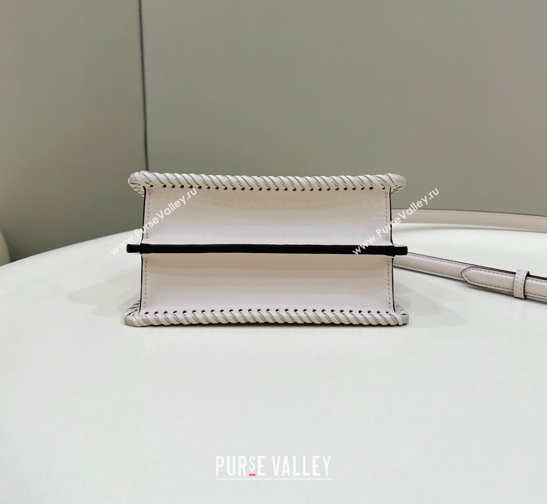 Fendi Peekaboo ISeeU Petite Bag in Beige Interlaced Leather 80138S 2024 Top (CL-24031507)