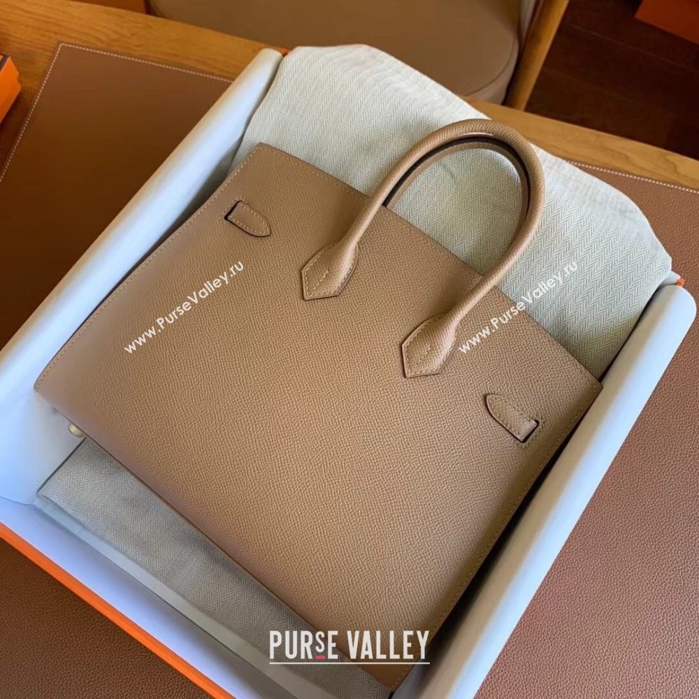 Hermes Birkin 25cm/30cm/35cm Bag in Original Epsom Leather Milk Tea/Gold 2024 (Full Handmade) (XYA-24070101)