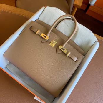 Hermes Birkin 25cm/30cm/35cm Bag in Original Epsom Leather Milk Tea/Gold 2024 (Full Handmade) (XYA-24070101)