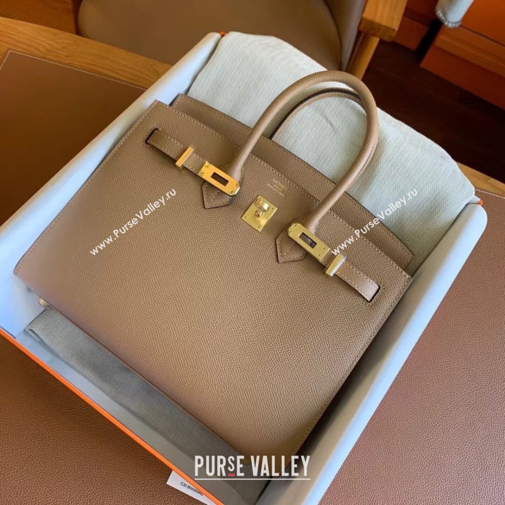 Hermes Birkin 25cm/30cm/35cm Bag in Original Epsom Leather Milk Tea/Gold 2024 (Full Handmade) (XYA-24070101)