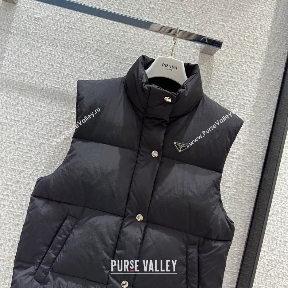 Prada Long Down Vest P112907 Black 2023 (Q-23112907)