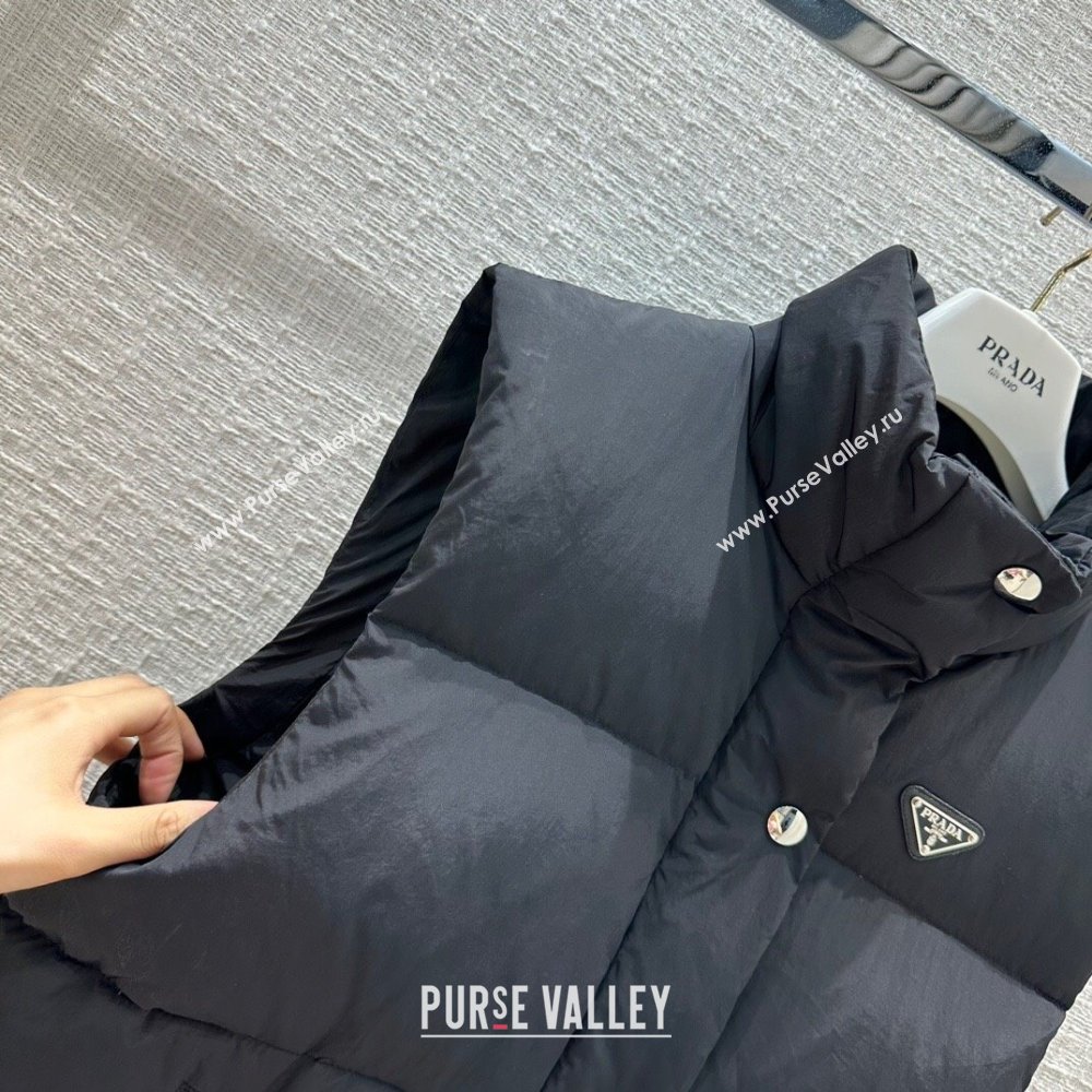 Prada Long Down Vest P112907 Black 2023 (Q-23112907)