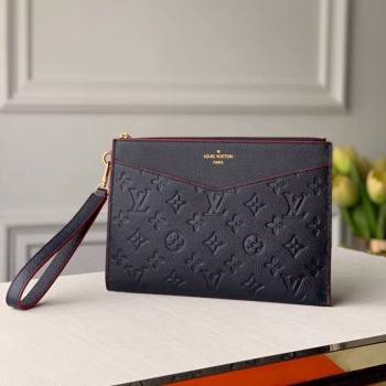 Louis Vuitton Pochette Mélanie MM Pouch in Navy Blue Monogram Leather M68706 2020 (KI-20112412)