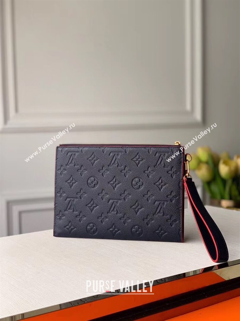 Louis Vuitton Pochette Mélanie MM Pouch in Navy Blue Monogram Leather M68706 2020 (KI-20112412)