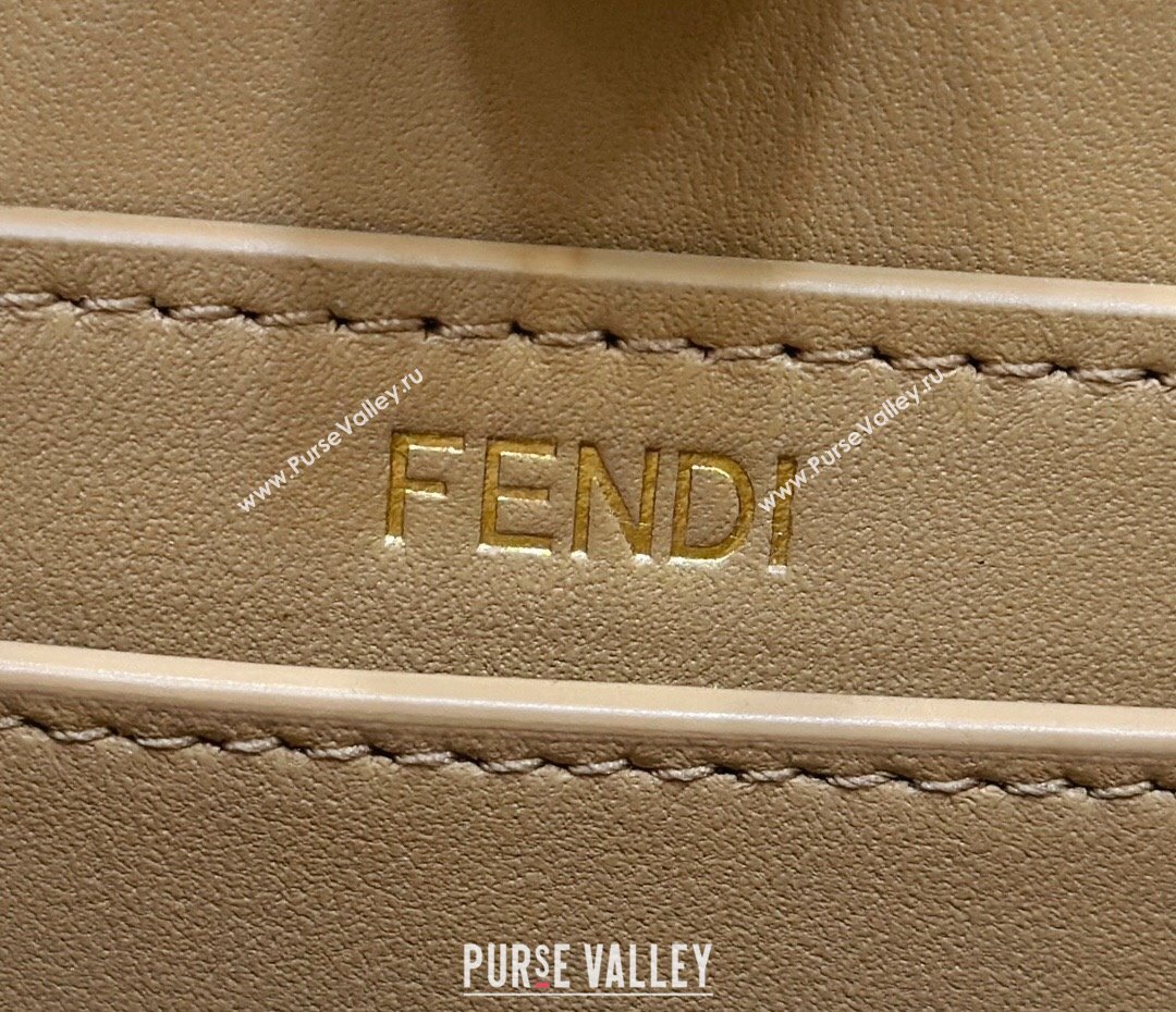Fendi Peekaboo ISeeU Petite Bag in Camel Interlaced Leather 80138S 2024 Top (CL-24031510)