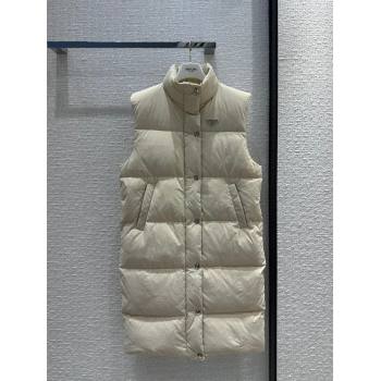 Prada Long Down Vest P112908 Beige 2023 (Q-23112908)