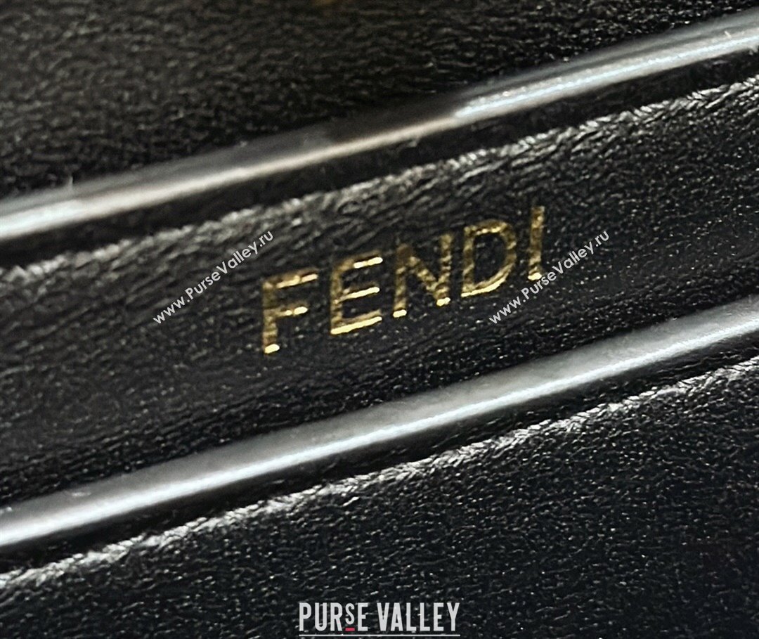 Fendi Peekaboo ISeeU Petite Bag in Black Interlaced Leather 80138S 2024 Top (CL-24031511)