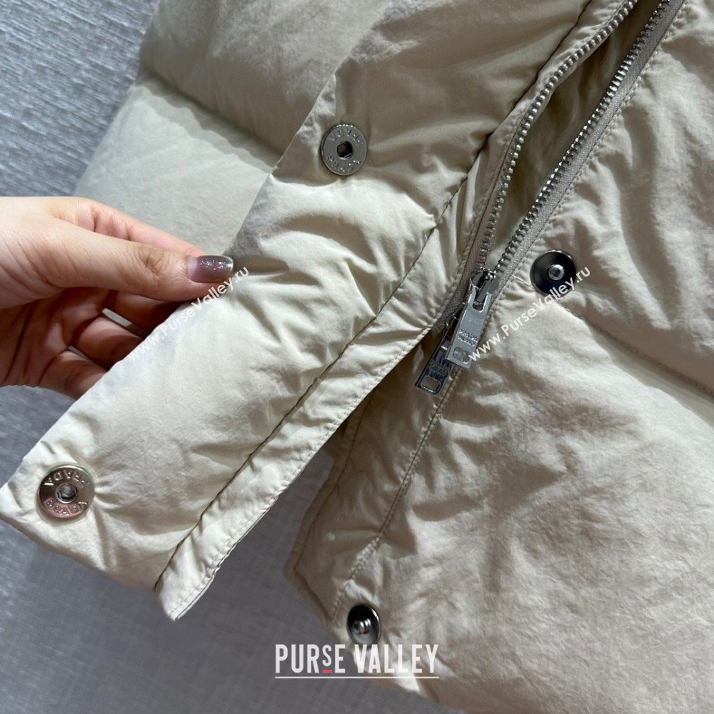 Prada Long Down Vest P112908 Beige 2023 (Q-23112908)