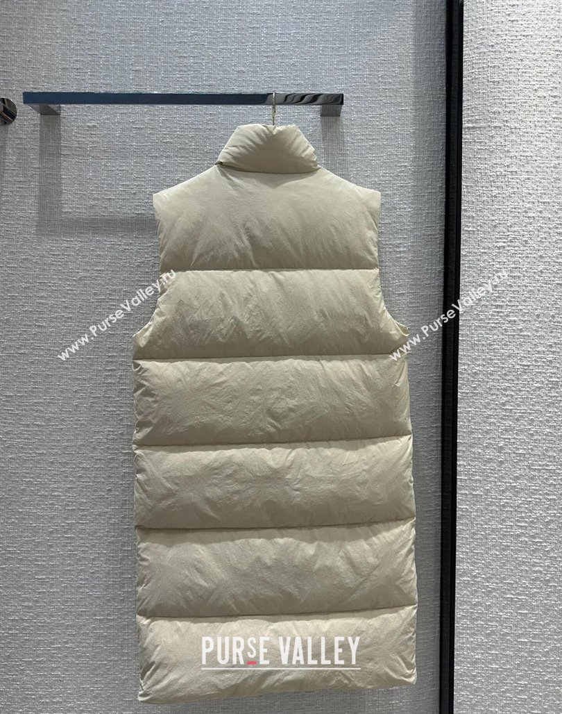 Prada Long Down Vest P112908 Beige 2023 (Q-23112908)