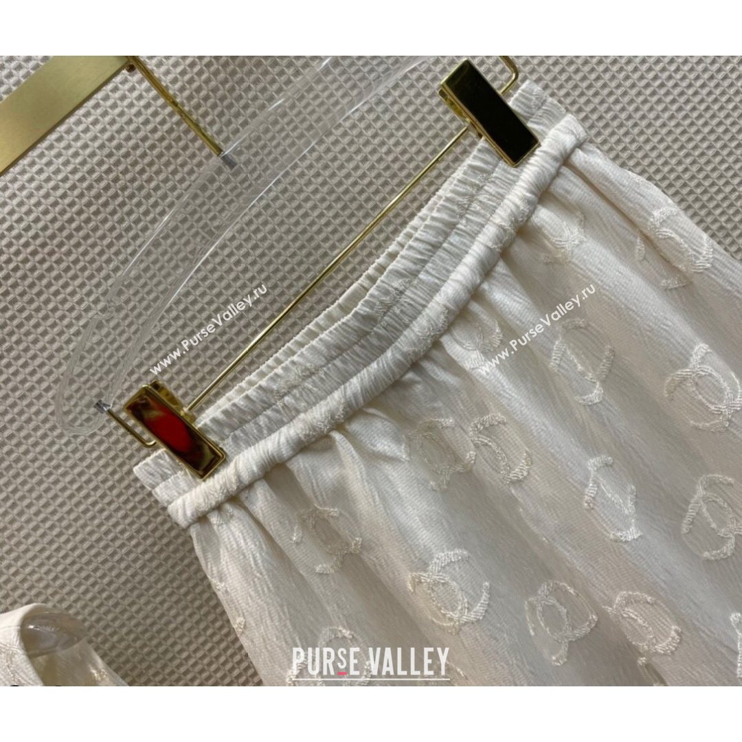 Chanel CC Vest and Pants Set White 2021 (Q-21082611)