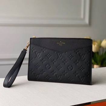 Louis Vuitton Pochette Mélanie MM Pouch in Black Monogram Leather M68705 2020 (KI-20112410)