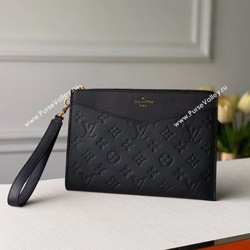 Louis Vuitton Pochette Mélanie MM Pouch in Black Monogram Leather M68705 2020 (KI-20112410)