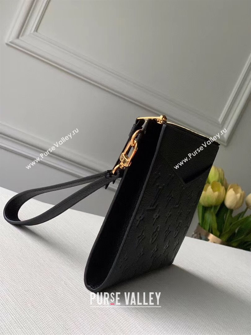 Louis Vuitton Pochette Mélanie MM Pouch in Black Monogram Leather M68705 2020 (KI-20112410)