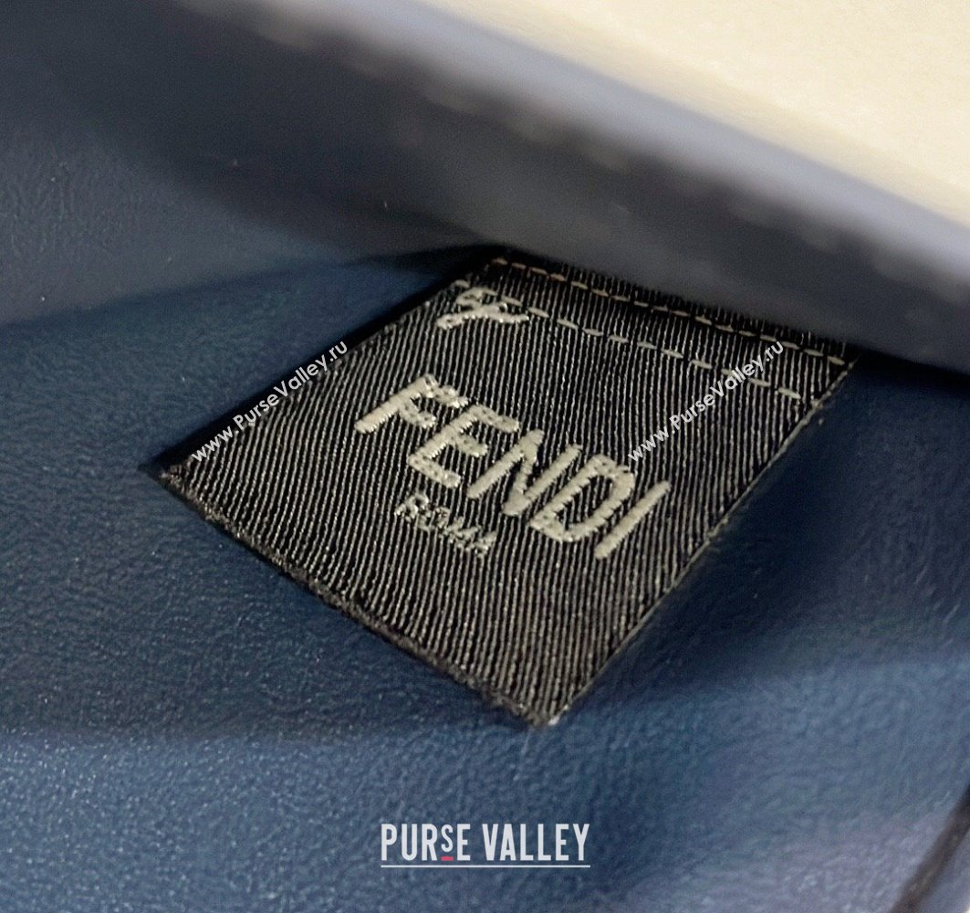 Fendi Peekaboo ISeeU Medium Bag in Blue Interlaced Leather 80138L 2024 Top (CL-24031517)