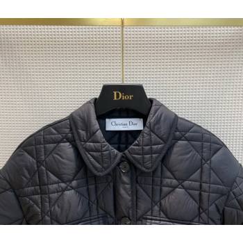 Dior Padded Cannage Long Coat Black 2021 (Q-21082613)