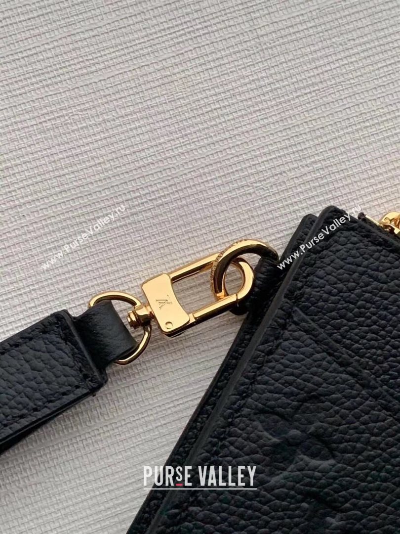 Louis Vuitton Pochette Mélanie MM Pouch in Black Monogram Leather M68705 2020 (KI-20112410)