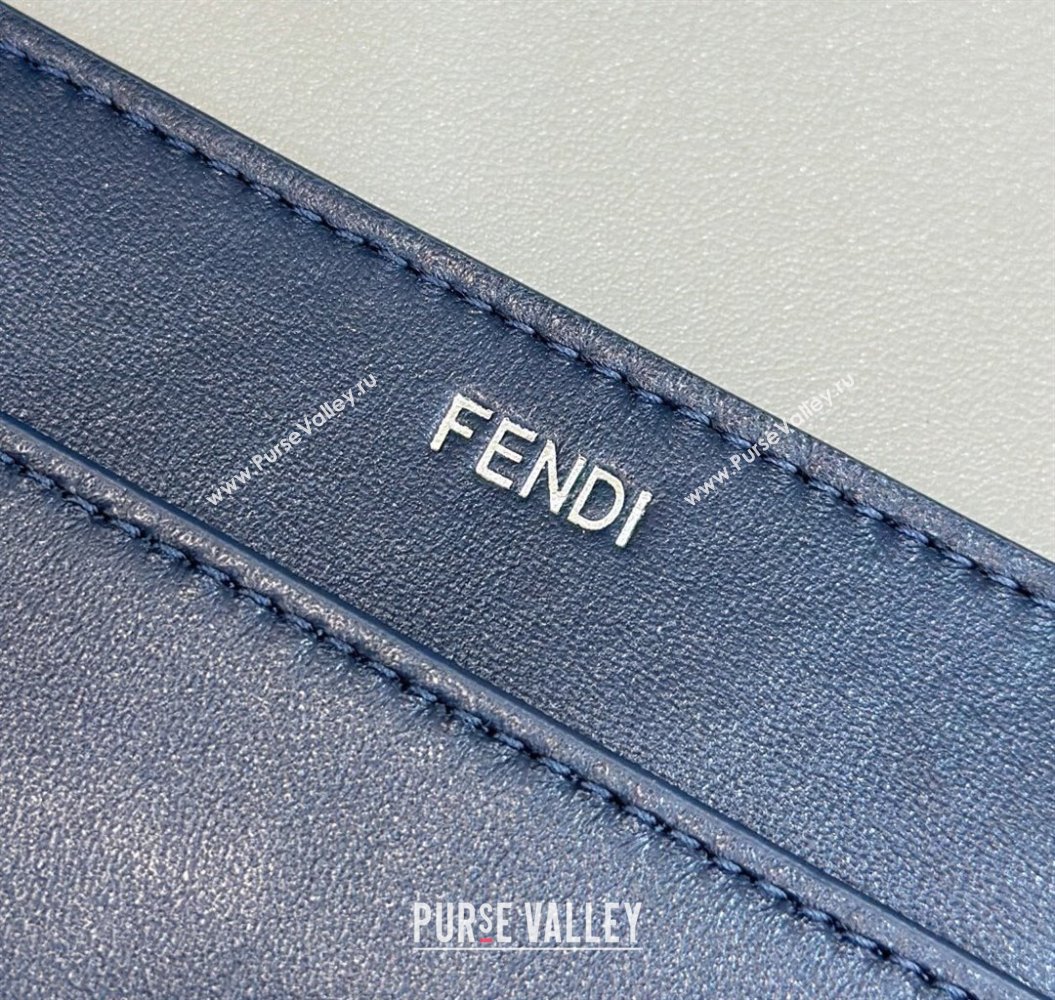 Fendi Peekaboo ISeeU Medium Bag in Blue Interlaced Leather 80138L 2024 Top (CL-24031517)