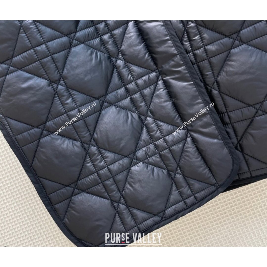 Dior Padded Cannage Long Coat Black 2021 (Q-21082613)
