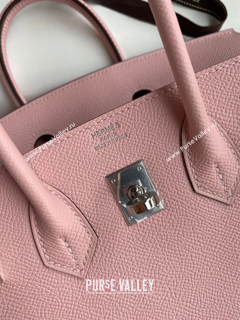 Hermes Birkin 25cm/30cm/35cm Bag in Original Epsom Leather 3Q Pink/Silver 2024 (Full Handmade) (XYA-24070104)