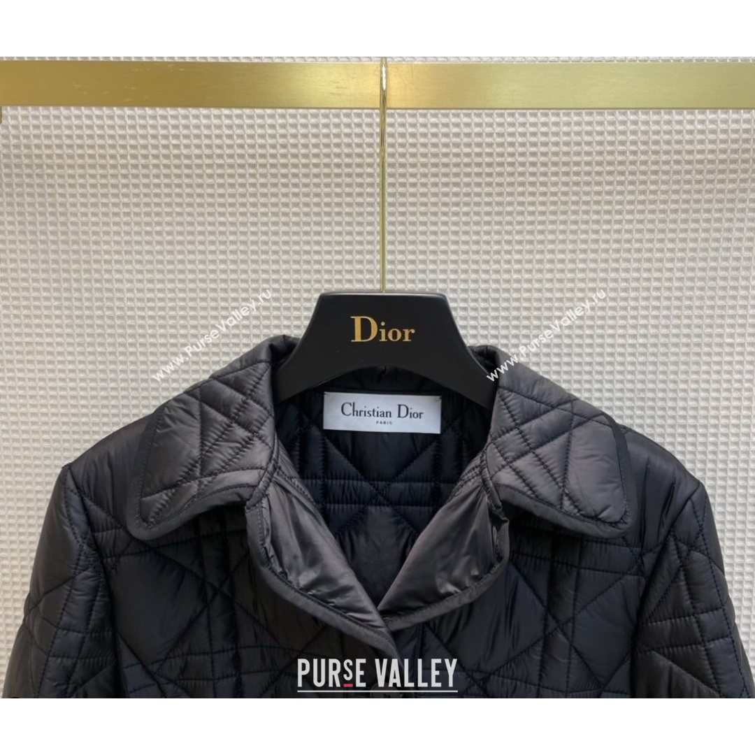 Dior Padded Cannage Short Coat Black 2021 (Q-21082614)