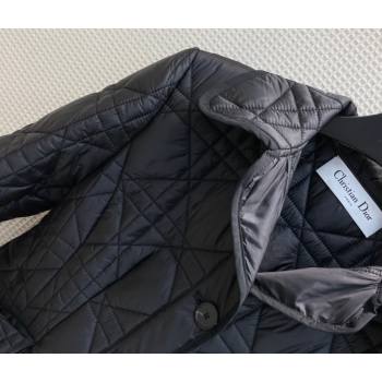 Dior Padded Cannage Short Coat Black 2021 (Q-21082614)