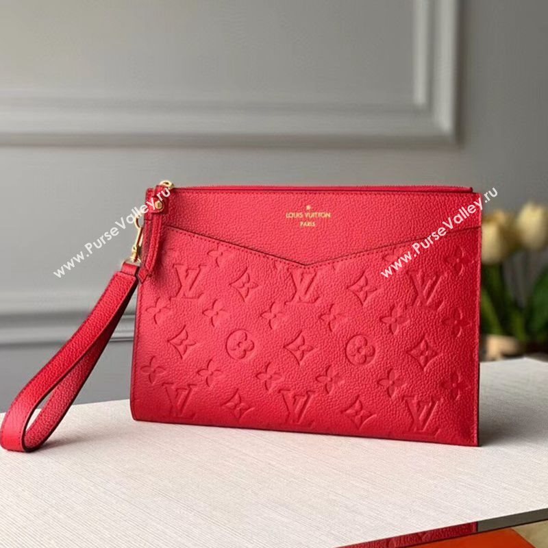 Louis Vuitton Pochette Mélanie MM Pouch in Red Monogram Leather M68705 2020 (KI-20112414)
