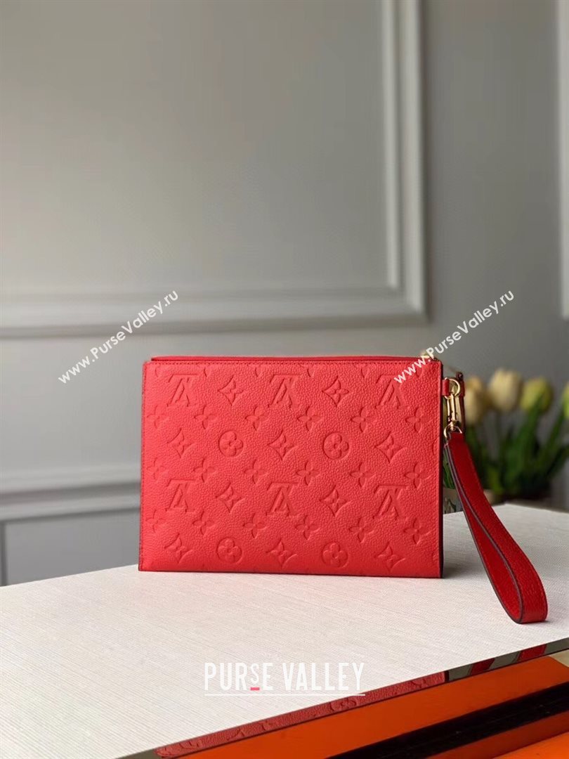 Louis Vuitton Pochette Mélanie MM Pouch in Red Monogram Leather M68705 2020 (KI-20112414)