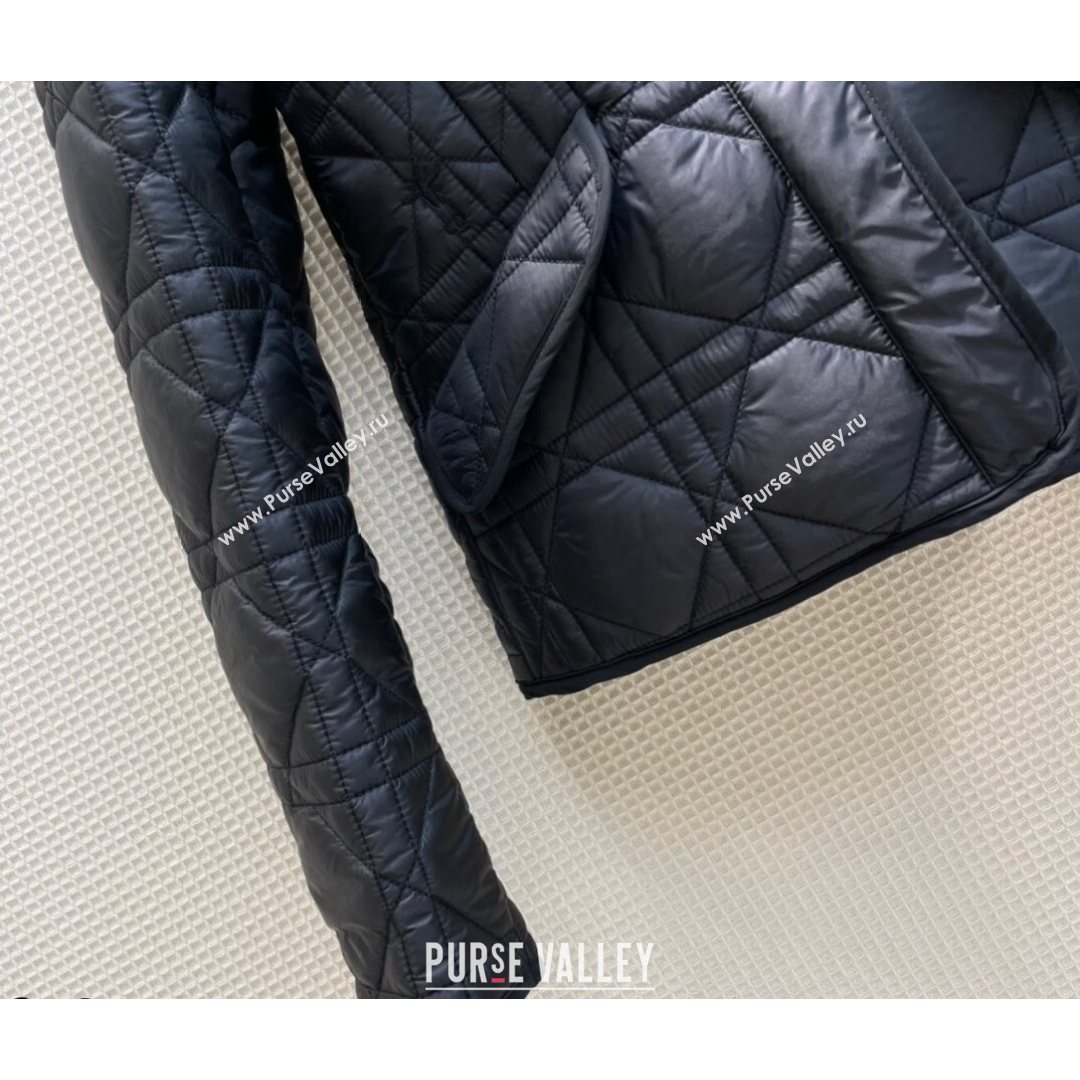 Dior Padded Cannage Short Coat Black 2021 (Q-21082614)