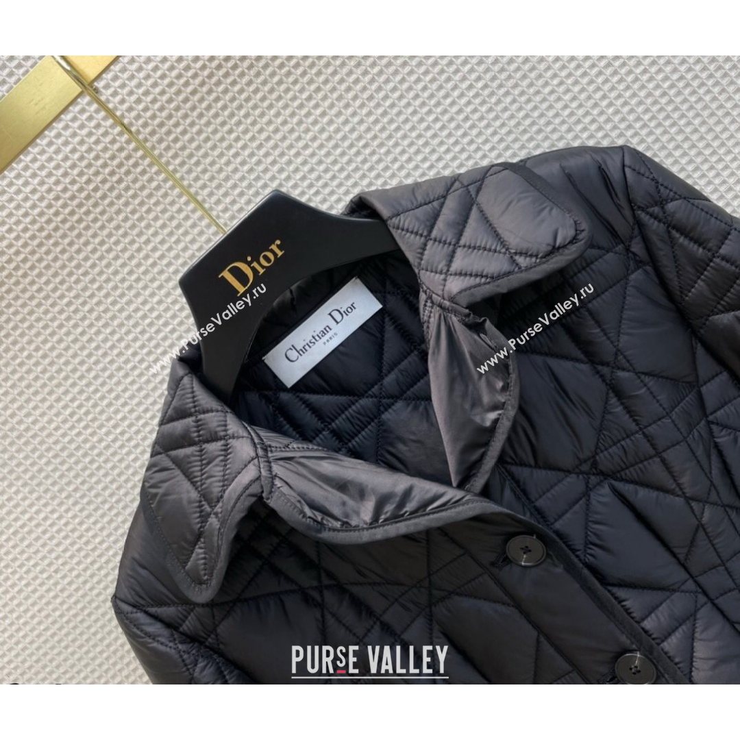 Dior Padded Cannage Short Coat Black 2021 (Q-21082614)