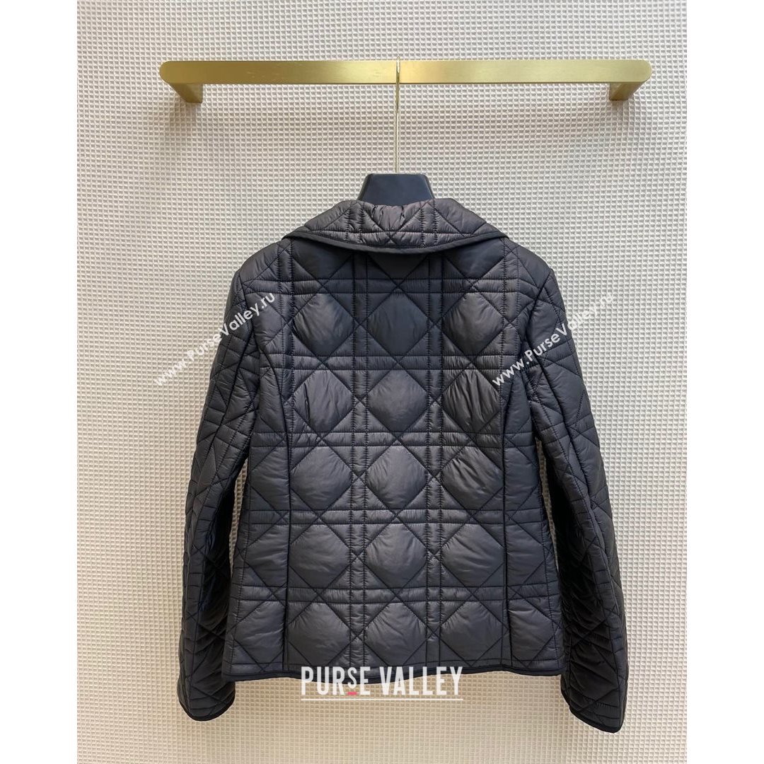 Dior Padded Cannage Short Coat Black 2021 (Q-21082614)