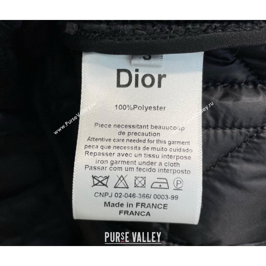 Dior Padded Cannage Short Coat Black 2021 (Q-21082614)