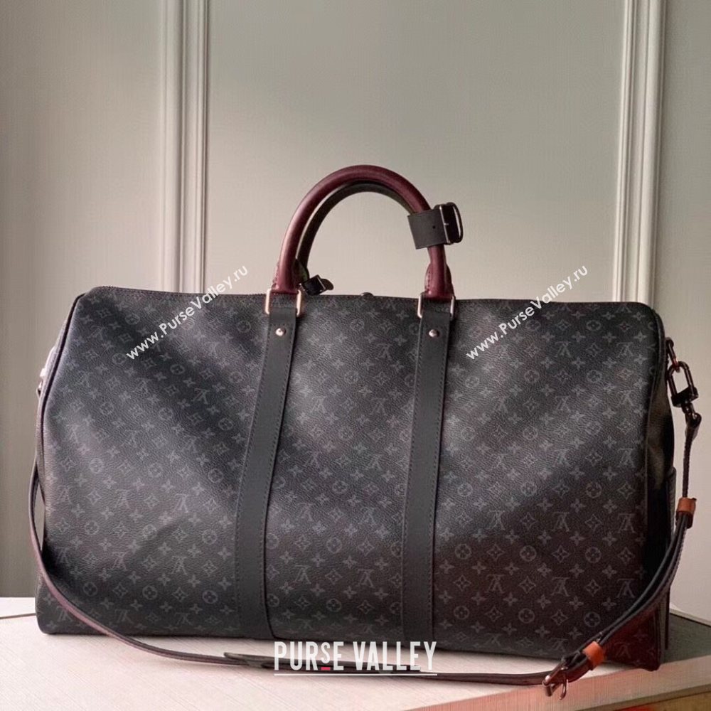 Louis Vuitton Keepall Bandouliere 50 Travel Bag in Black Monogram Canvas M56856 2020 (KI-20112415)