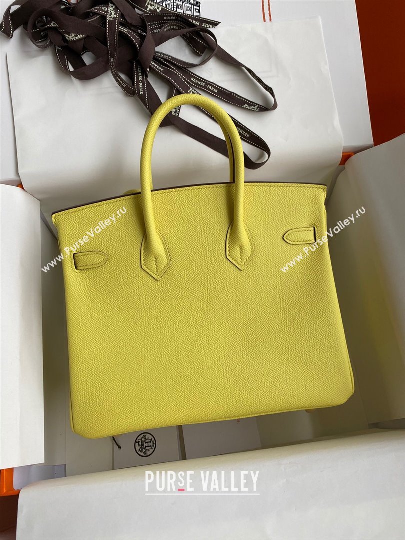 Hermes Birkin 25cm/30cm/35cm Bag in Original Epsom Leather Lemon Yellow/Gold 2024 (Full Handmade) (XYA-24070106)