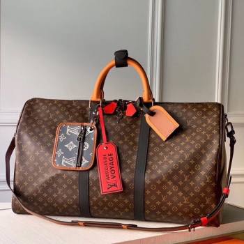 Louis Vuitton Keepall Bandouliere 50 Travel Bag in Brown Monogram Canvas M56856 2020 (KI-20112416)