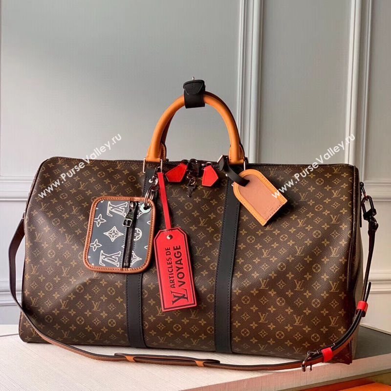 Louis Vuitton Keepall Bandouliere 50 Travel Bag in Brown Monogram Canvas M56856 2020 (KI-20112416)