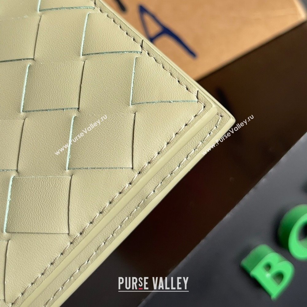 Bottega Veneta Intrecciato Leather Bi-Fold Wallet 63334 Travertine Green 2024 (MS-24012327)