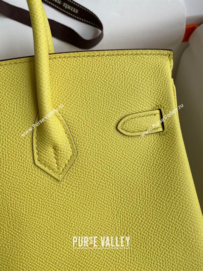 Hermes Birkin 25cm/30cm/35cm Bag in Original Epsom Leather Lemon Yellow/Gold 2024 (Full Handmade) (XYA-24070106)