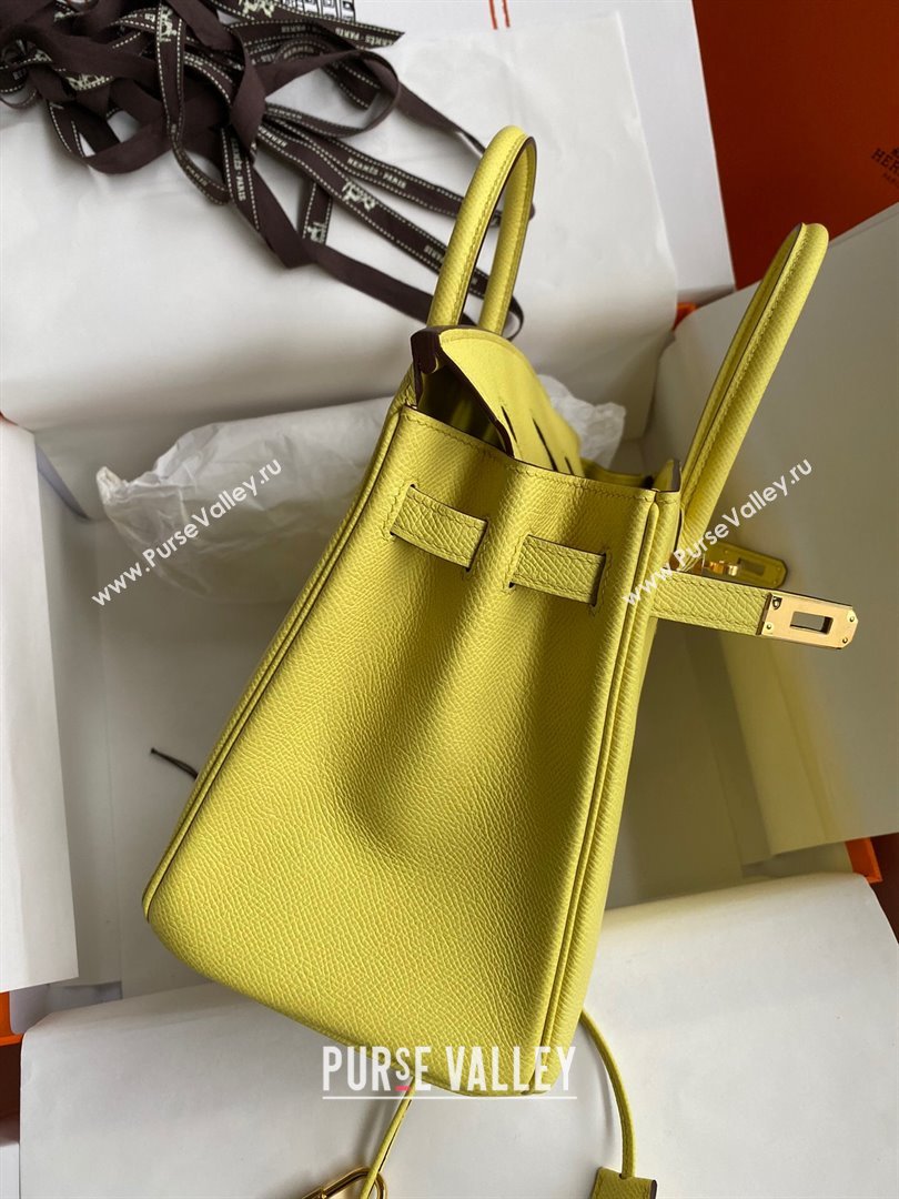 Hermes Birkin 25cm/30cm/35cm Bag in Original Epsom Leather Lemon Yellow/Gold 2024 (Full Handmade) (XYA-24070106)