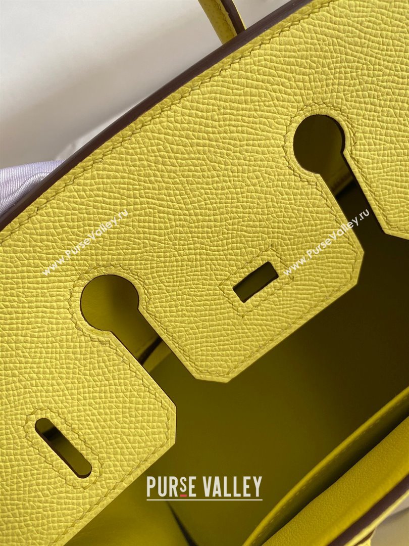 Hermes Birkin 25cm/30cm/35cm Bag in Original Epsom Leather Lemon Yellow/Gold 2024 (Full Handmade) (XYA-24070106)