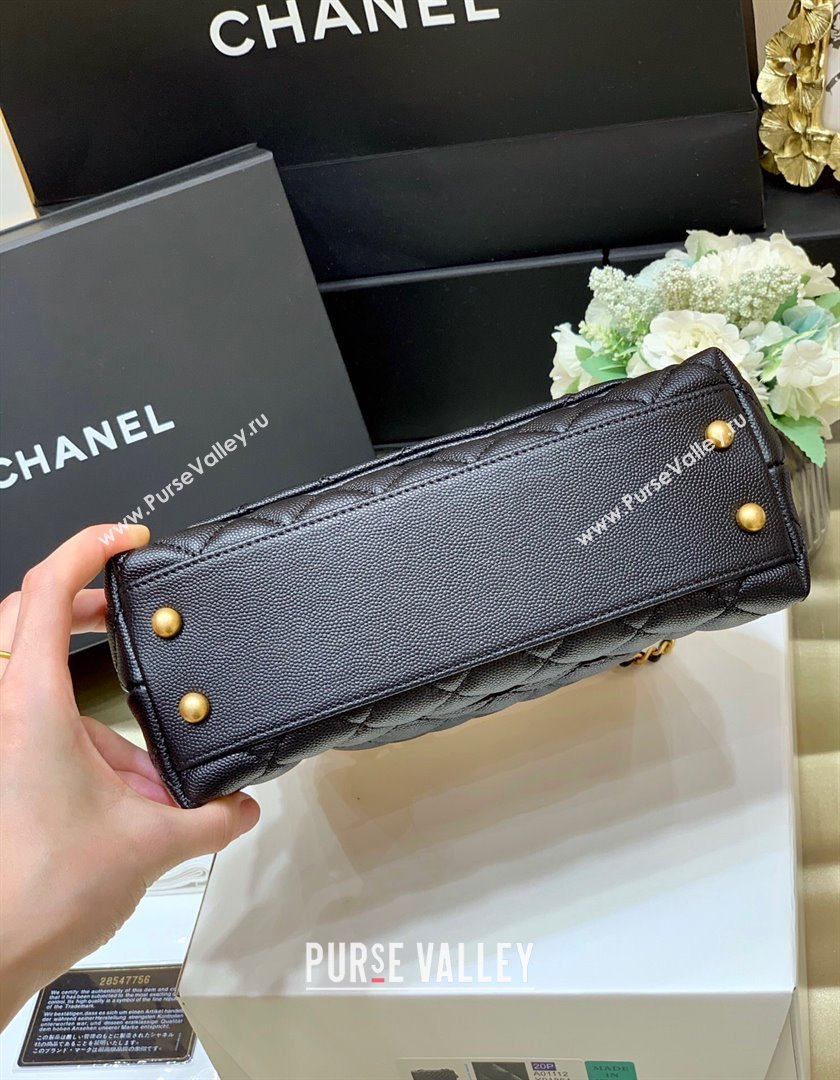 Chanel Small Flap Bag with Top Handle in Grained Calfskin A92990 Black/Burgundy 2024 Top Quality (SHUNY-24082326)