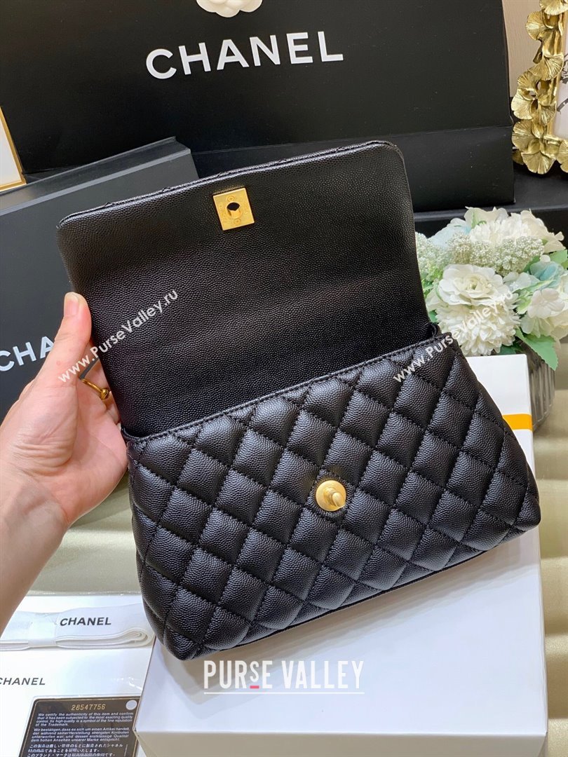 Chanel Small Flap Bag with Top Handle in Grained Calfskin A92990 Black/Burgundy 2024 Top Quality (SHUNY-24082326)