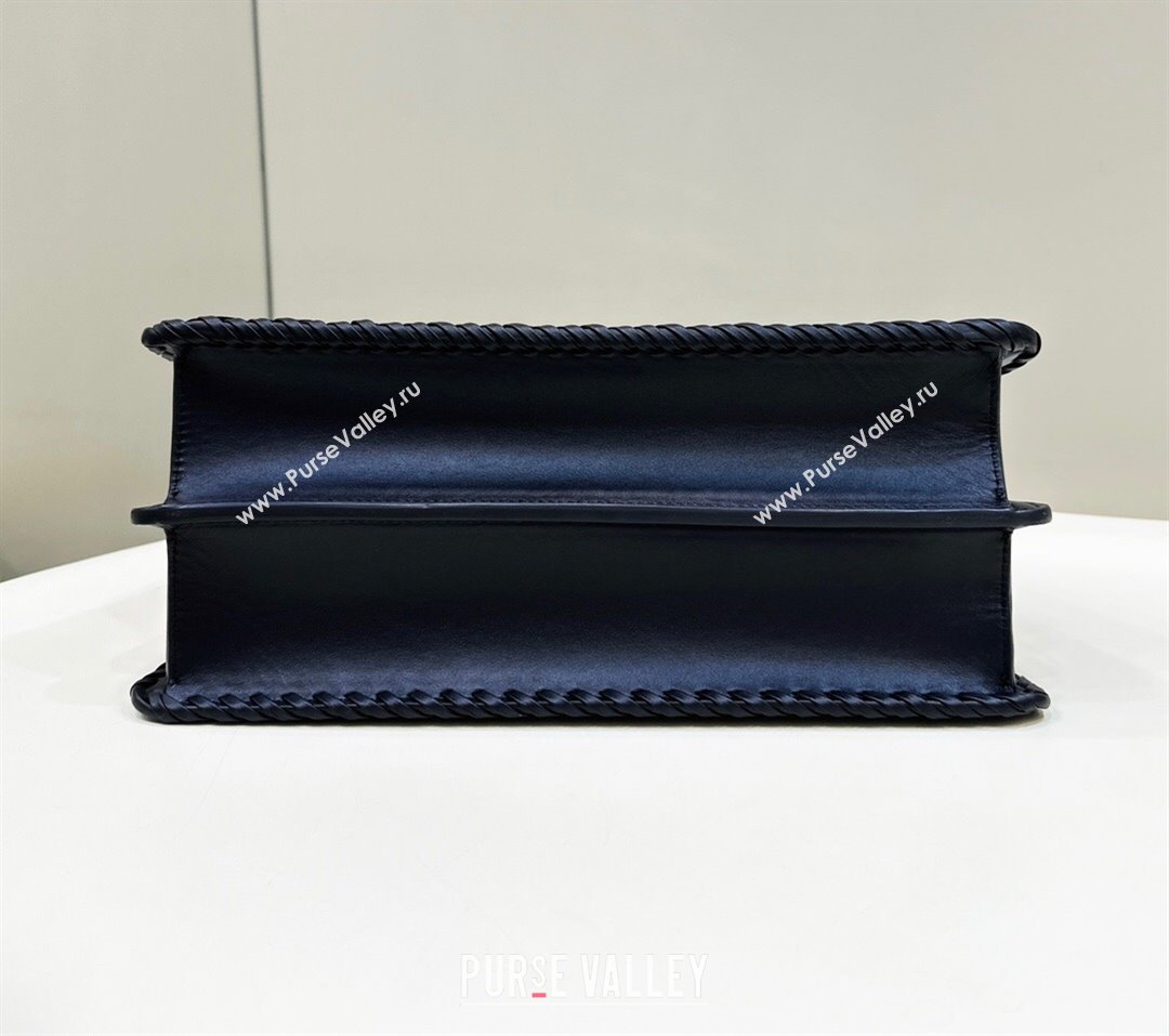 Fendi Peekaboo ISeeU Medium Bag in Black Interlaced Leather 80138L 2024 Top (CL-24031521)