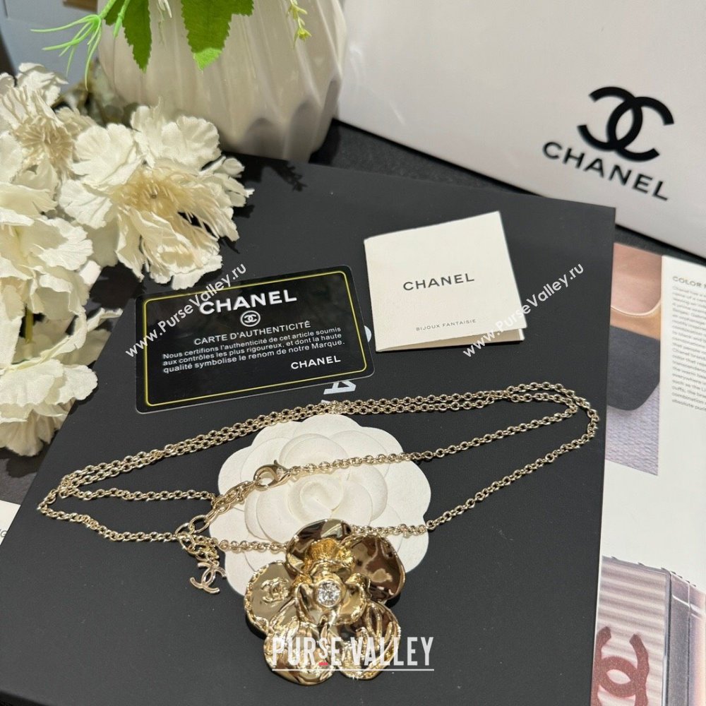 Chanel Camellia Necklace CH101058 Gold 2024 (YF-24101058)