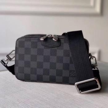 Louis Vuitton Mens Alpha Wearable Wallet with Strap/Mini Bag in Grey Damier Giant Canvas N60414 2020 (KI-20112418)