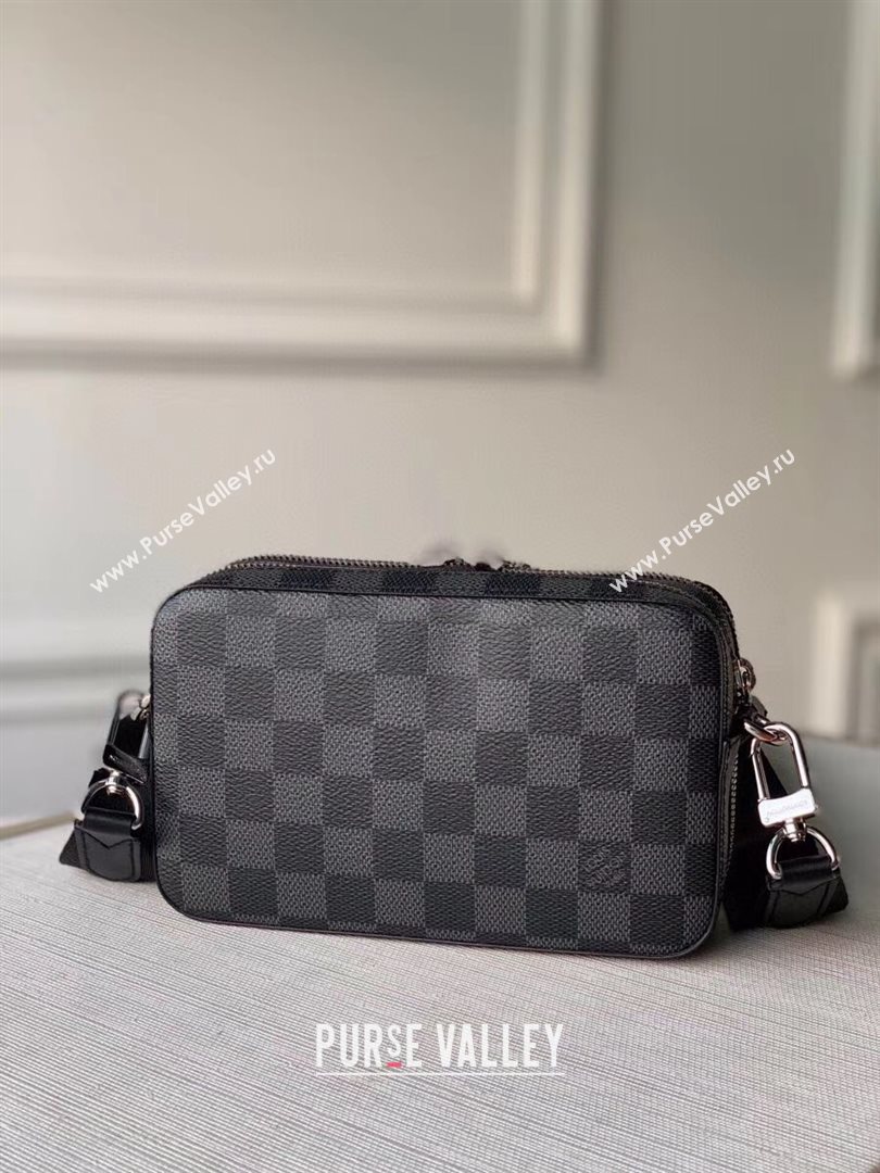 Louis Vuitton Mens Alpha Wearable Wallet with Strap/Mini Bag in Grey Damier Giant Canvas N60414 2020 (KI-20112418)