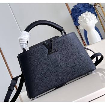 Louis Vuitton Capucines East-West Small Bag in Matte Calfskin M23955 All Black 2024 (JUAN-24031522)