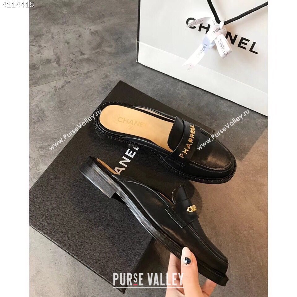 Chanel x Pharrell Flat Loafer Mules Black 2019 (EM-9051452)