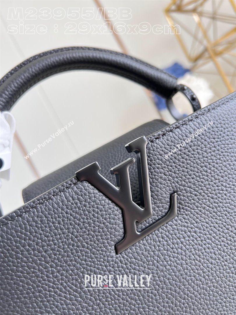Louis Vuitton Capucines East-West Small Bag in Matte Calfskin M23955 All Black 2024 (JUAN-24031522)